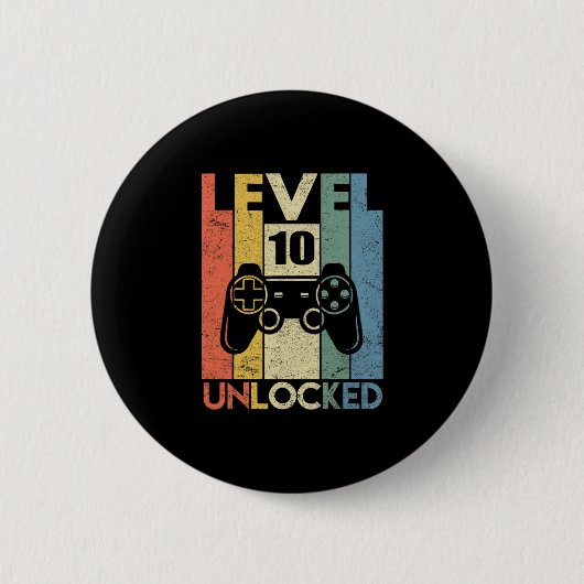 Level 10 freigeschaltet Lustiges Videospieler 10. Button (Vorderseite)