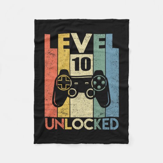 Level 10 freigeschaltet Lustiges Videospieler 10. Fleecedecke (Vorderseite)