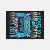 Level 10 Freigeschaltet Toll seit 2016 10. Geburts Fleecedecke (Vorderseite (Horizontal))