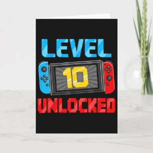 Level 10 freigeschalteter Gamer 10. Geburtstagsges Karte