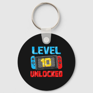Level 10 freigeschalteter Gamer 10. Geburtstagsges Schlüsselanhänger