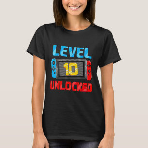 Level 10 freigeschalteter Gamer 10. Geburtstagsges T-Shirt