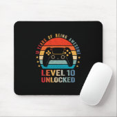 Level 10 freigeschaltetes Hemd lustiger Videospiel Mousepad (Mit Mouse)