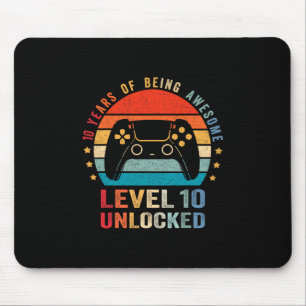 Level 10 freigeschaltetes Hemd lustiger Videospiel Mousepad