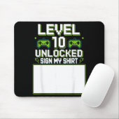Level 10 freigeschaltetes Schild-Shirt 10. Geburts Mousepad (Mit Mouse)