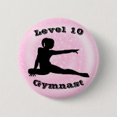 Level 10 Gymnast - Gymnastikschaltfläche für Mädch Button (Vorderseite)
