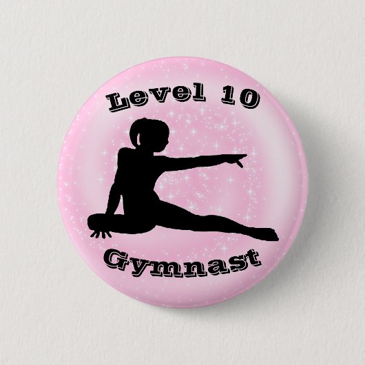 Level 10 Gymnast - Gymnastikschaltfläche für Mädch Button (Vorderseite)