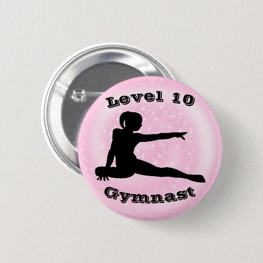 Level 10 Gymnast - Gymnastikschaltfläche für Mädch Button (Vorne & Hinten)
