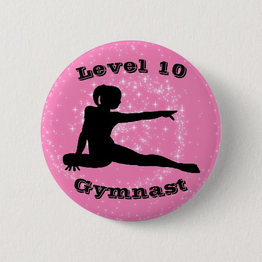 Level 10 Gymnast - Gymnastikschaltfläche für Mädch Button (Vorderseite)