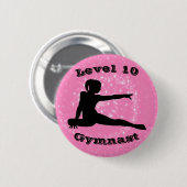 Level 10 Gymnast - Gymnastikschaltfläche für Mädch Button (Vorne & Hinten)