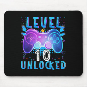 Level 10 Unlock Video Game 10. Geburtstag Gamer B Mousepad