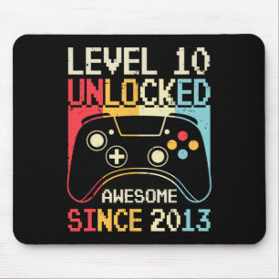 Level 10 Unlock Video Game 10. Geburtstag Gamer B Mousepad
