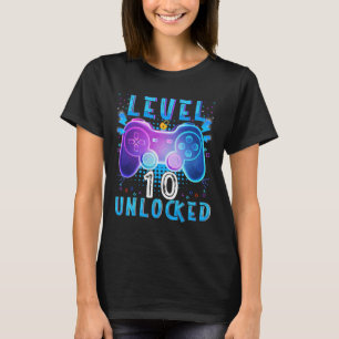 Level 10 Unlock Video Game 10. Geburtstag Gamer B T-Shirt