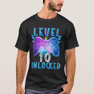 Level 10 Unlock Video Game 10. Geburtstag Gamer B T-Shirt