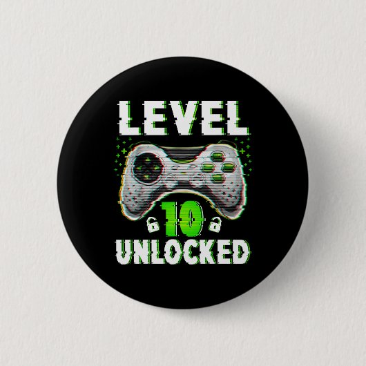 Level 10 Unlock Video Game 10 Jahre alter Junge 10 Button (Vorderseite)