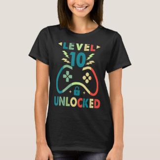 Level 10 Unlock Video Gamer 10. Geburtstagskinder T-Shirt