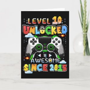 Level 10 Unlock Video Gamer 10 Jahre alt 10 Birt Karte