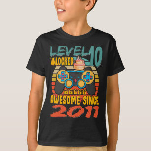 Level 10 Unlock Video Gamer 10 Jahre alt T-Shirt
