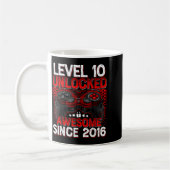 Level 10 Unlocked 10 Year Old Boys 10th Birthday B Kaffeetasse (Links)