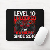 Level 10 Unlocked 10 Year Old Boys 10th Birthday B Mousepad (Mit Mouse)