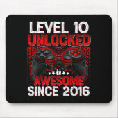 Level 10 Unlocked 10 Year Old Boys 10th Birthday B Mousepad (Vorne)