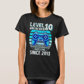 Level 10 Unlocked Awesome 2013 Video Game 10th Bir T-Shirt (Vorderseite)