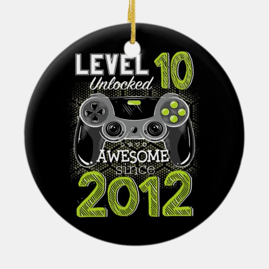 Level 10 Unlocked Awesome Since 2012 Keramik Ornament (Hinten)