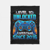 Level 10 Unlocked Awesome Since 2016 10th Birthday Fleecedecke (Vorderseite)