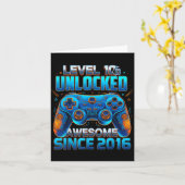 Level 10 Unlocked Awesome Since 2016 10th Birthday Karte (Gelbe Blume)