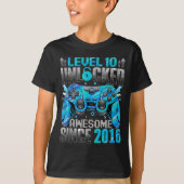 Level 10 Unlocked Awesome Since 2016 10th Birthday T-Shirt (Vorderseite)