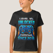 Level 10 Unlocked Awesome Since 2016 10th Birthday T-Shirt (Vorderseite)