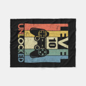 Level 10 Unlocked Funny Video Gamer 10th Birthday  Fleecedecke (Vorderseite (Horizontal))