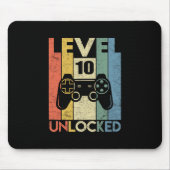 Level 10 Unlocked Funny Video Gamer 10th Birthday Mousepad (Vorne)