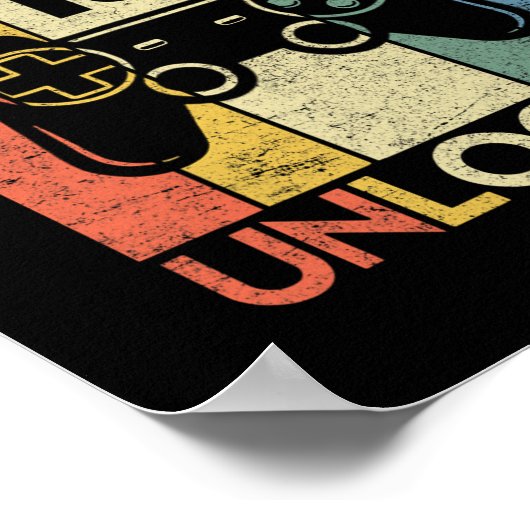 Level 10 Unlocked Funny Video Gamer 10th Birthday Poster (Ecke)