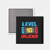 Level 10 Unlocked Gamer 10th Birthday Gift Video G Magnet (Vorderseite/Rückseite)