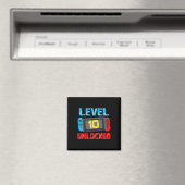 Level 10 Unlocked Gamer 10th Birthday Gift Video G Magnet (In Situ (Geschirrspüler))