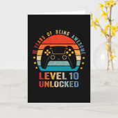 Level 10 Unlocked Shirt Funny Video Gamer 10th Bir Karte (Gelbe Blume)