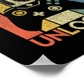 Level 10 Unlocked Shirt Funny Video Gamer 10th Bir Poster (Ecke)