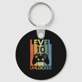 Level 10 Unlocked Shirt Funny Video Gamer 10th Bir Schlüsselanhänger (Vorderseite)
