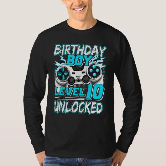 Level 10 Unlocked Video Game Birthday Gamer Boys T-Shirt (Vorderseite)