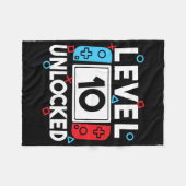 Level 10 Unlocks 10. Geburtstag Videospiel B Fleecedecke (Vorderseite (Horizontal))
