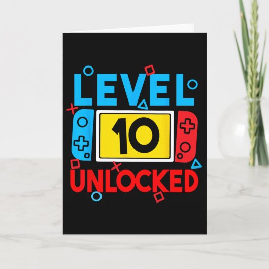 Level 10 Unlocks 10. Geburtstag Videospiel B Karte (Vorderseite)