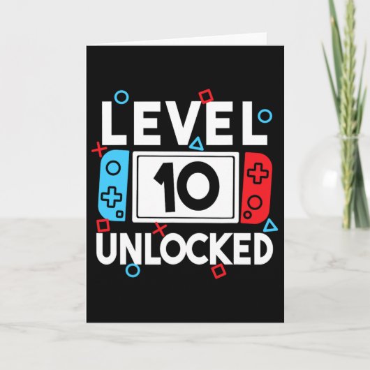 Level 10 Unlocks 10. Geburtstag Videospiel B Karte (Vorderseite)