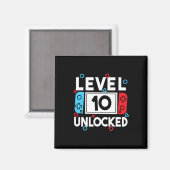 Level 10 Unlocks 10. Geburtstag Videospiel B Magnet (Vorderseite/Rückseite)