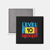 Level 10 Unlocks 10. Geburtstag Videospiel B Magnet (Vorderseite/Rückseite)