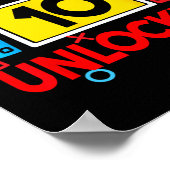 Level 10 Unlocks 10. Geburtstag Videospiel B Poster (Ecke)