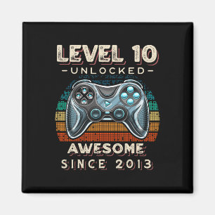 Level 10 Unlocks Videospiel 10. Geburtstag 10 Yr O Magnet