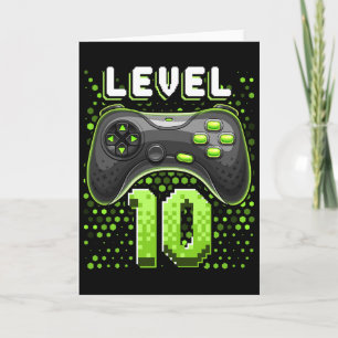 Level 10 Video Game Controller 10. Geburtstag Game Karte