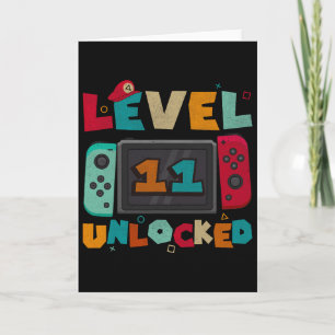 Level 11 freigeschaltet Gaming-Geburtstag Jungen 1 Karte