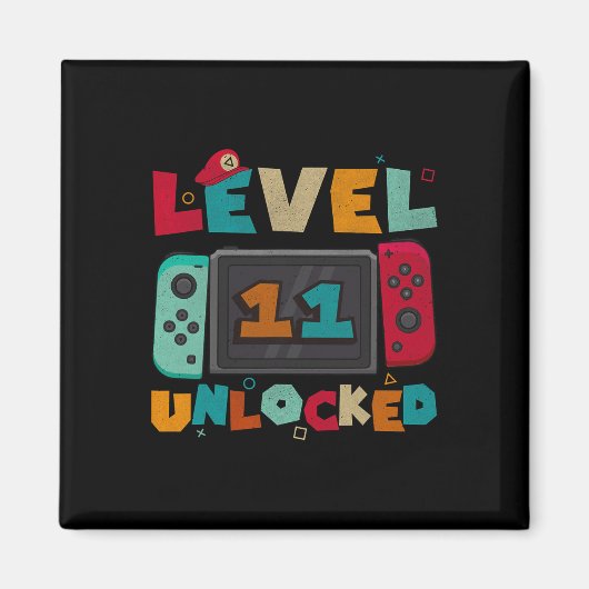 Level 11 freigeschaltet Gaming-Geburtstag Jungen 1 Magnet (Vorne)